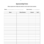 Free Sponsorship Form Template - Oloschurchtp | Flyer within Blank Sponsor Form Template Free