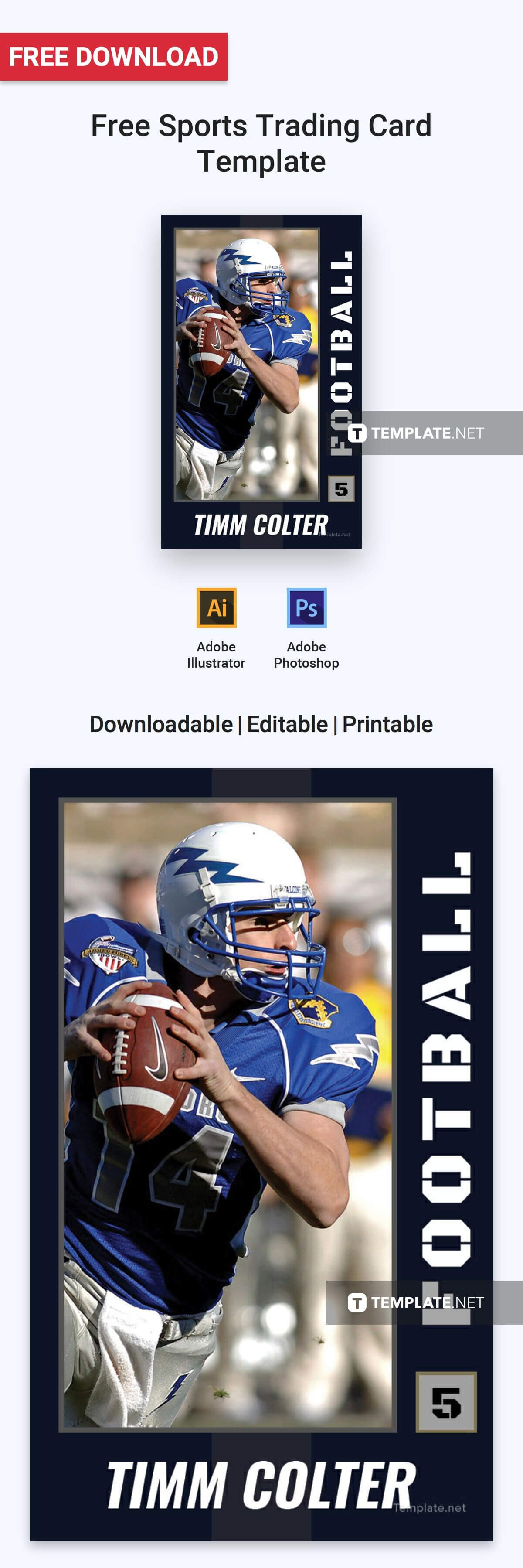 Free Sports Trading Card In 2019 | Card Templates & Designs With Free Sports Card Template