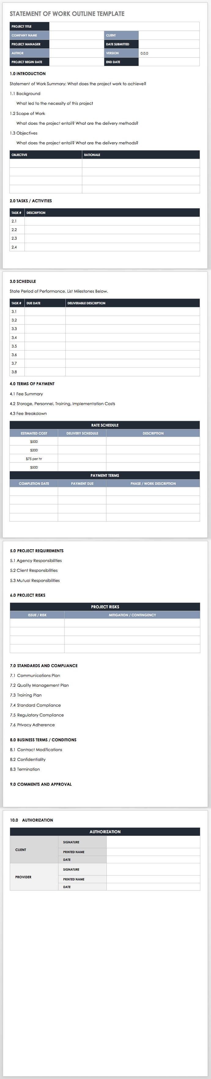 Free Statement Of Work Templates Smartsheet Throughout Agreed Upon Procedures Report Template