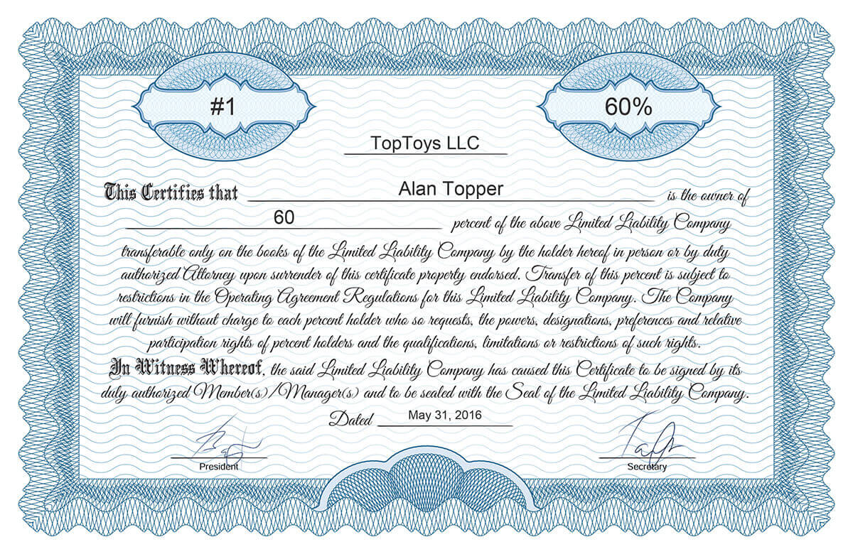 Free Stock Certificate Online Generator Regarding Template Of Share Certificate
