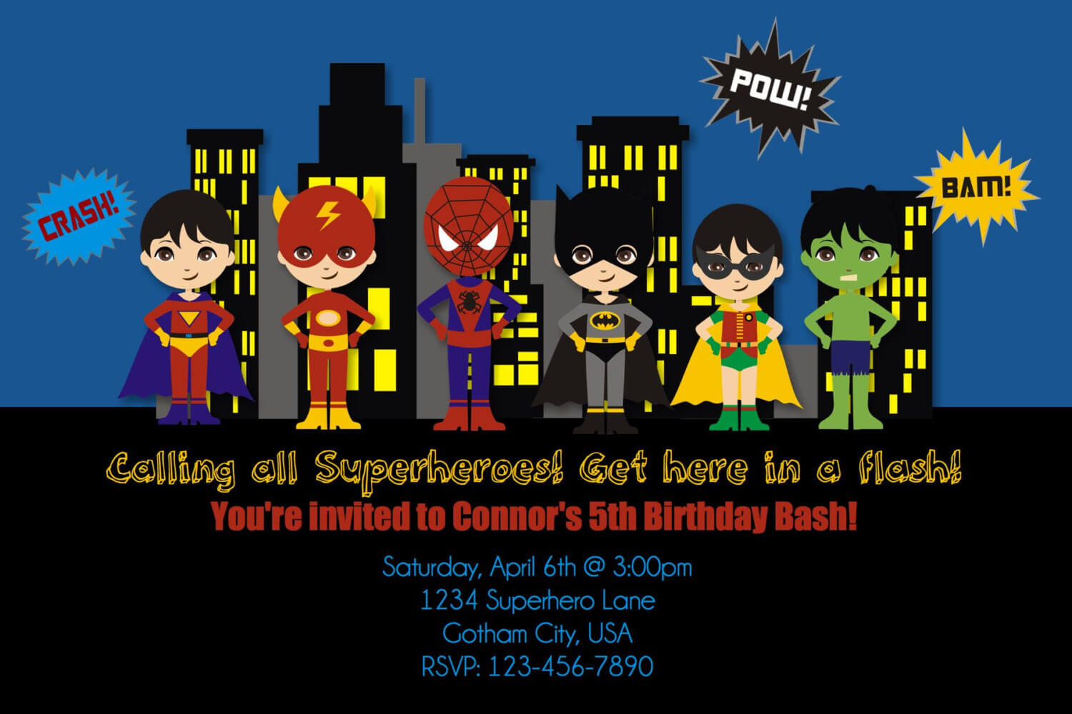 Free Superhero Birthday Invitations – Hizir.kaptanband.co With Regard To Superhero Birthday Card Template