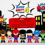 Free Superhero Birthday Party Invitation Templates within Superhero Birthday Card Template