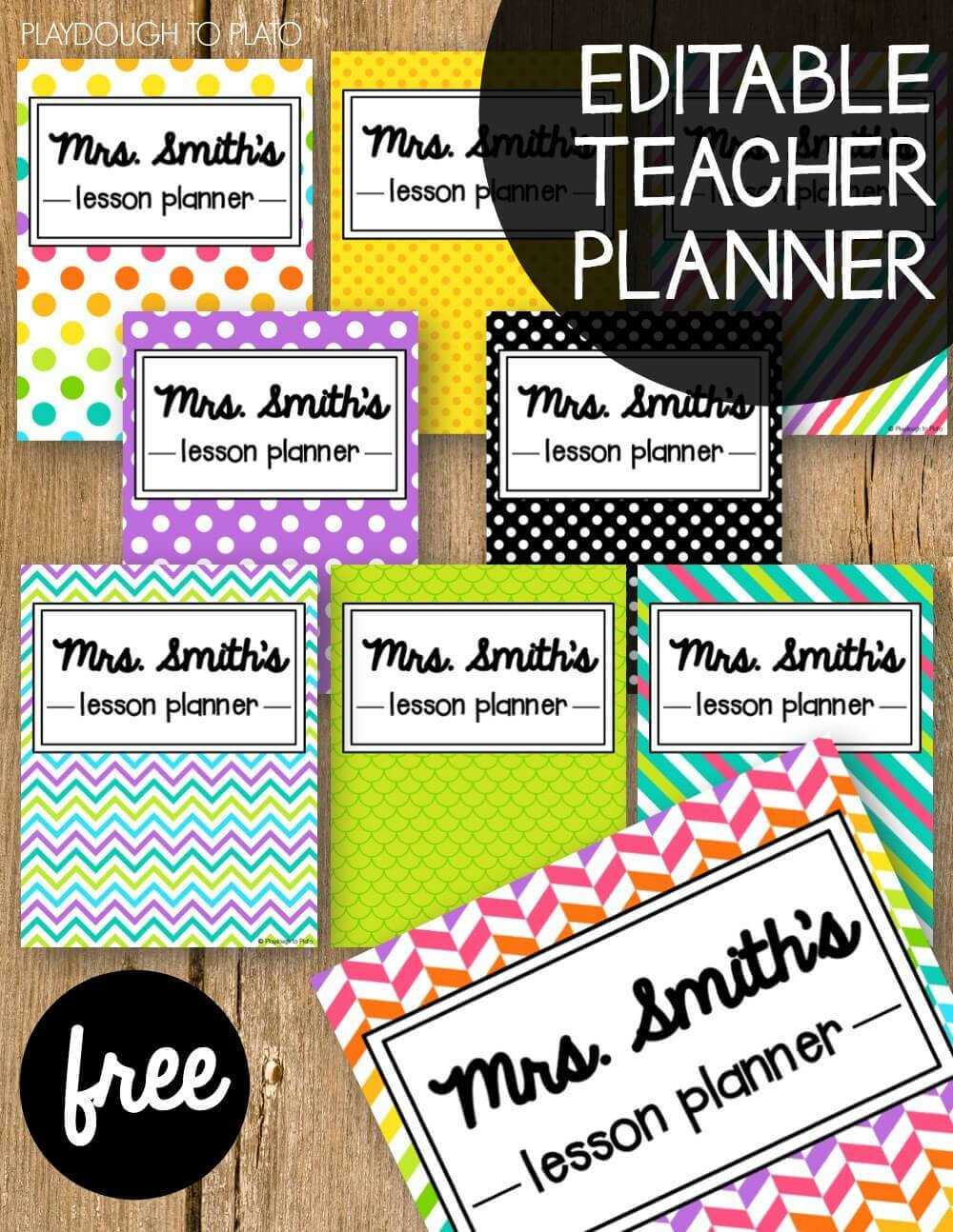 Free Teacher Planner – Playdough To Plato Inside Teacher Plan Book Template Word