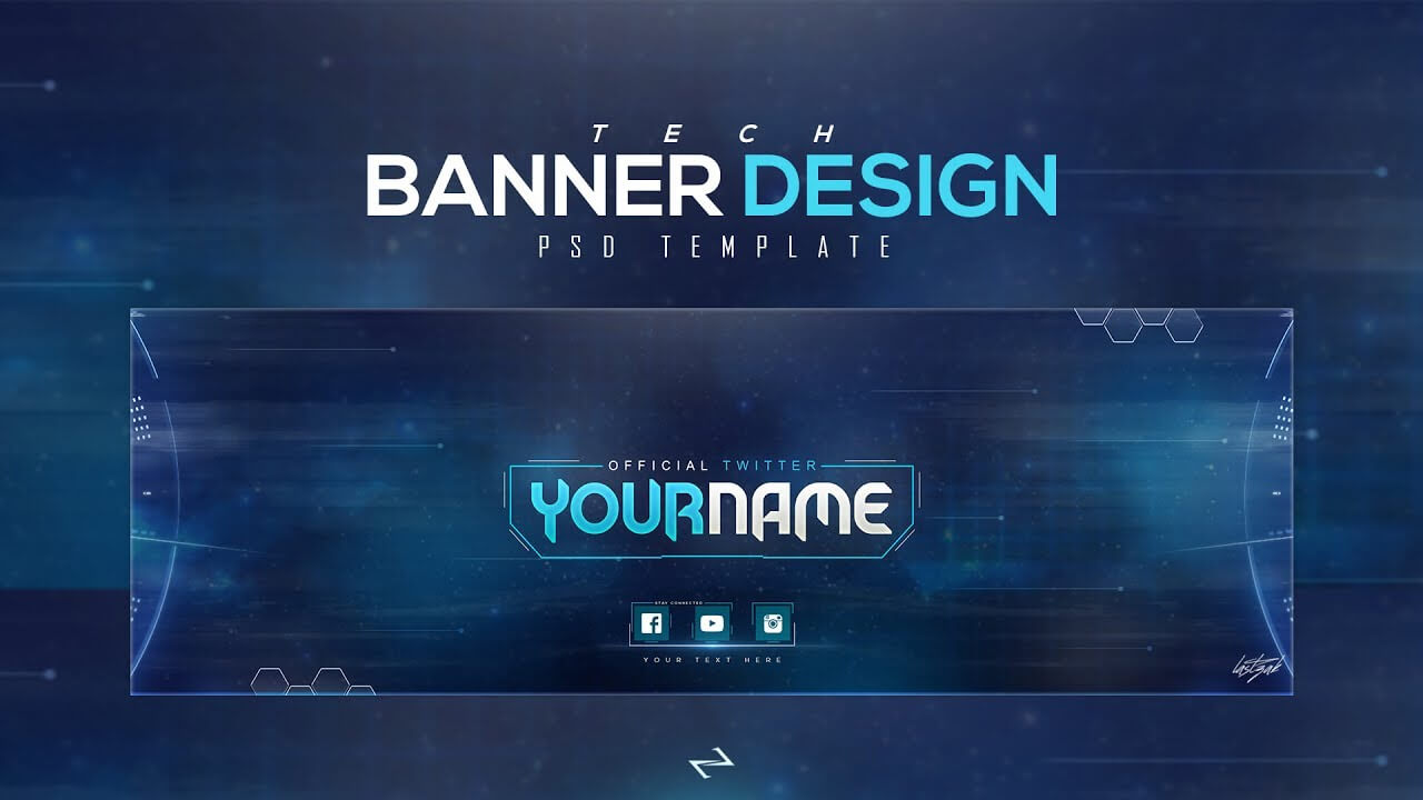 Free Tech Twitter Header Psd Template [Free To Use] – Lastzak18 Within Twitter Banner Template Psd