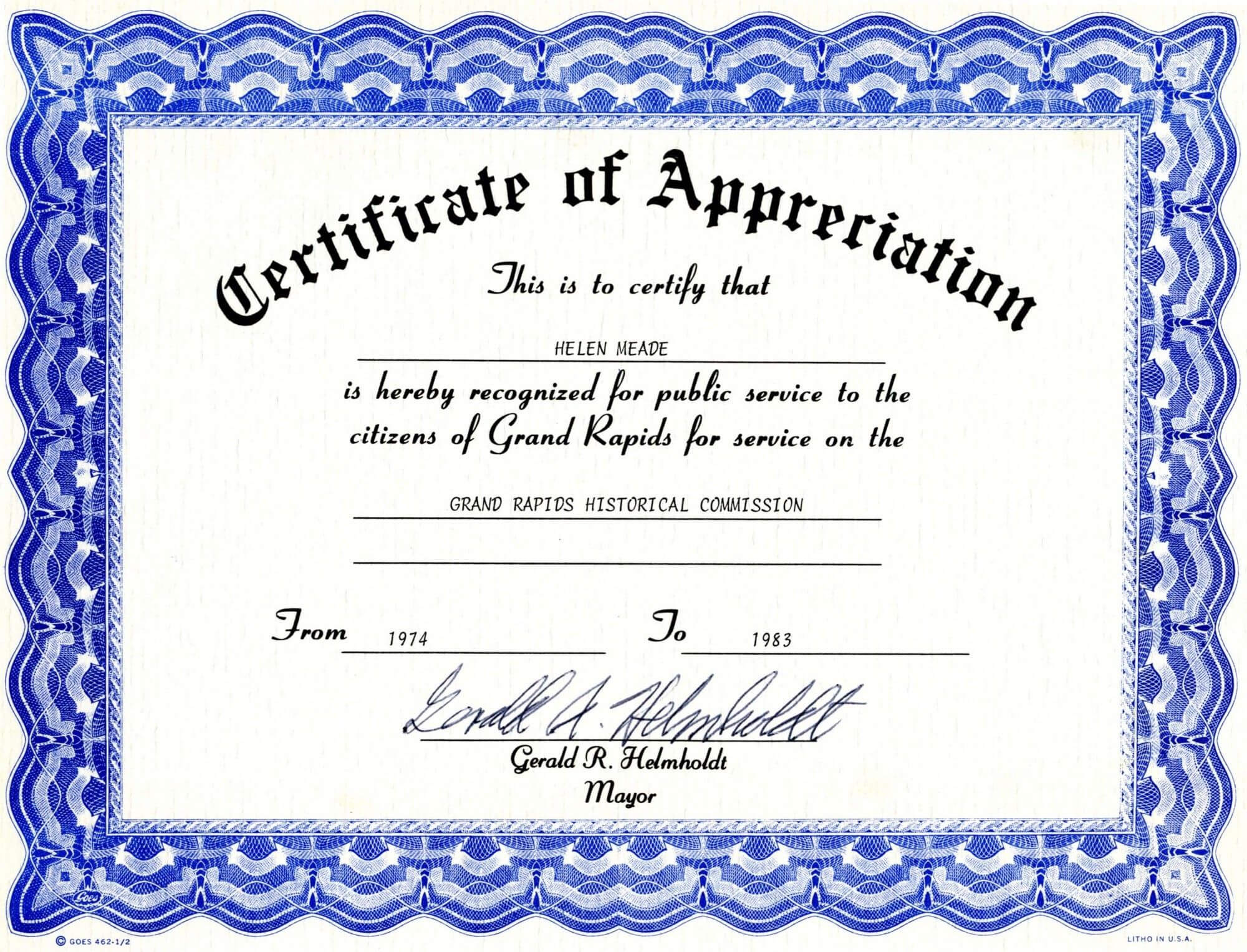 Free Templates For Certificates Of Appreciation | Misc In In Appreciation Certificate Templates