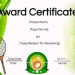 Free Tennis Certificate | Customize Online & Print With Regard To Tennis Certificate Template Free