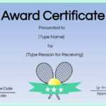 Free Tennis Certificate | Customize Online & Print With Regard To Tennis Certificate Template Free