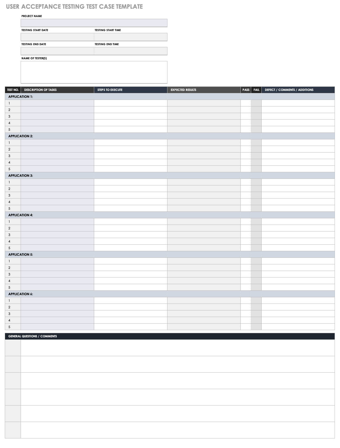 Free Test Case Templates | Smartsheet Throughout User Acceptance Testing Feedback Report Template