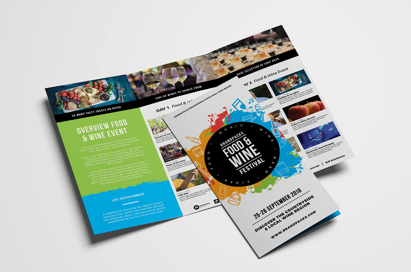 Free Tri Fold Brochure Template For Events & Festivals – Psd Inside Wine Brochure Template