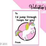 Free Unicorn Valentine's Day Cards Printable For Kids Regarding Valentine Card Template For Kids