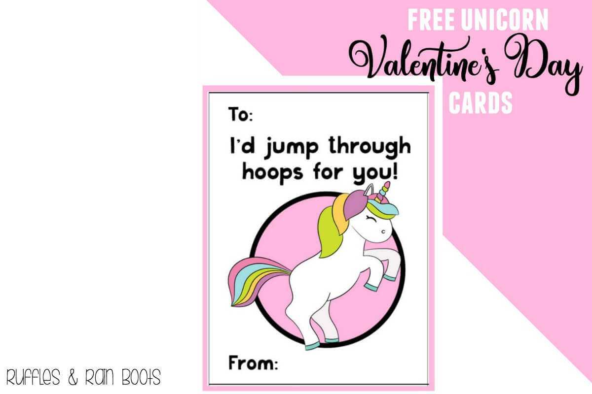 Free Unicorn Valentine's Day Cards Printable For Kids Regarding Valentine Card Template For Kids