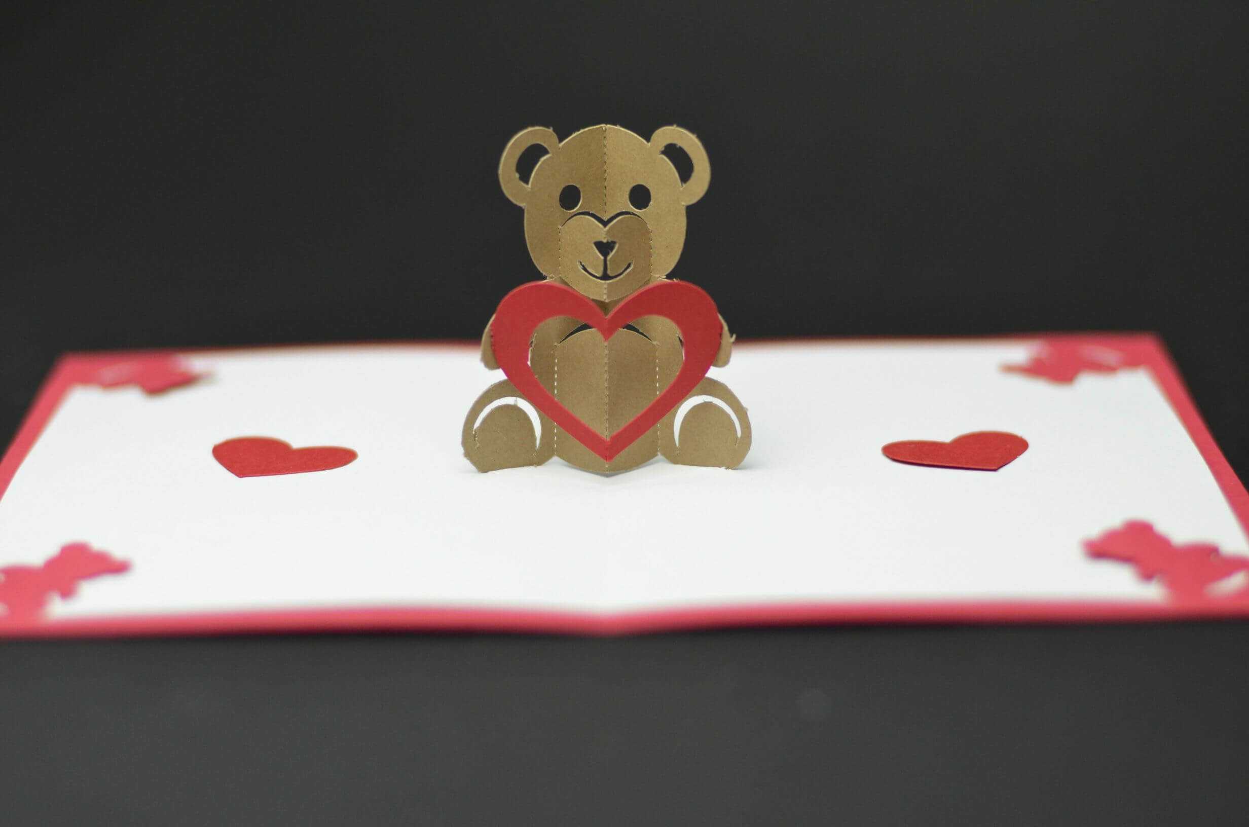 Free Valentines Day Pop Up Card Templates. Teddy Bear Pop Up intended for Teddy Bear Pop Up Card Template Free