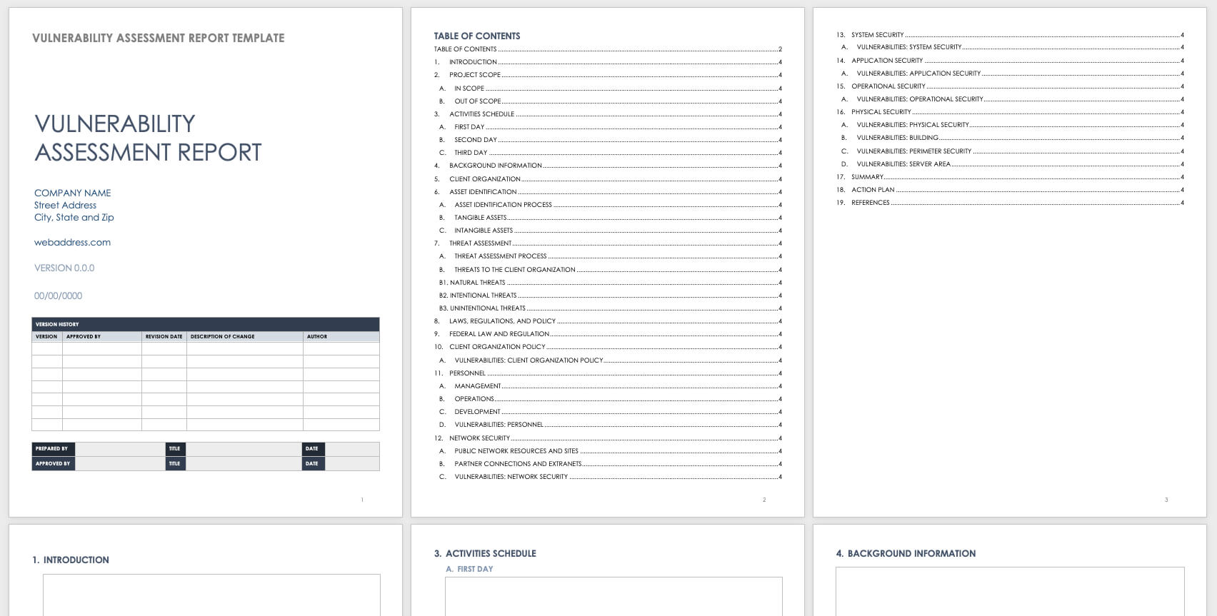 Free Vulnerability Assessment Templates | Smartsheet In Physical Security Report Template