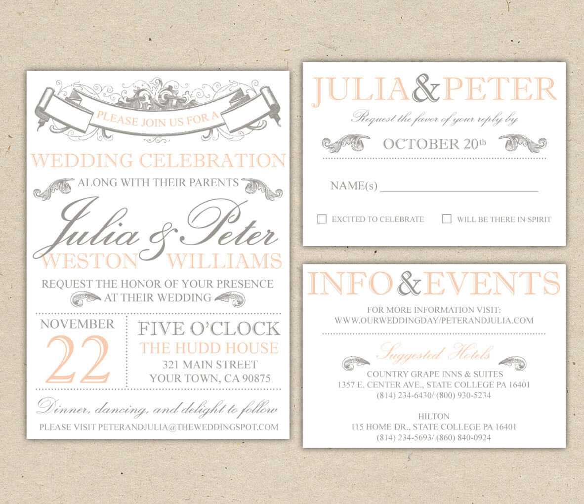 Free Wedding Invitation Templates For Word | Marina Gallery For Free E Wedding Invitation Card Templates