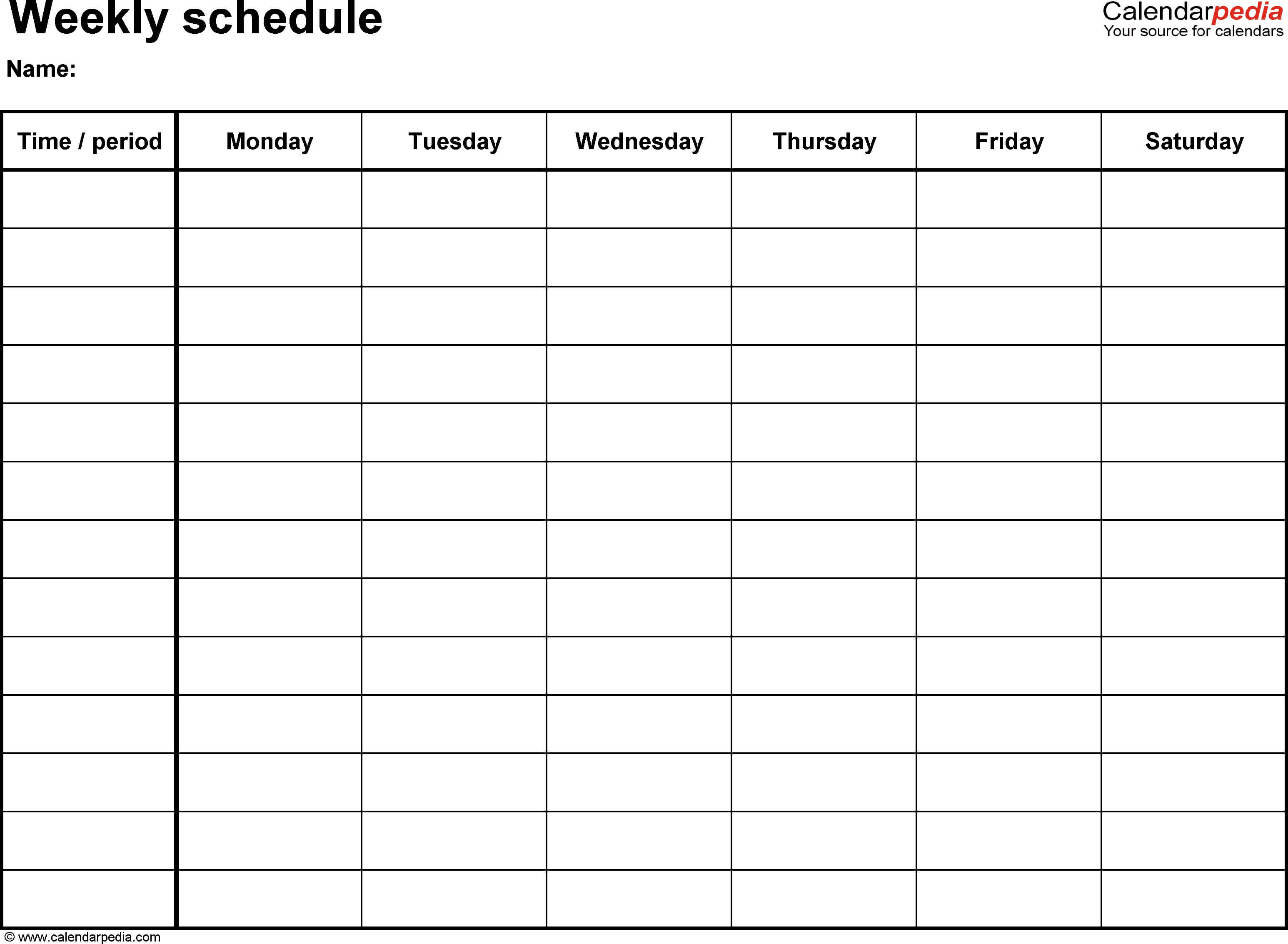 Free Weekly Schedule Templates For Word – 18 Templates Pertaining To Blank Monthly Work Schedule Template