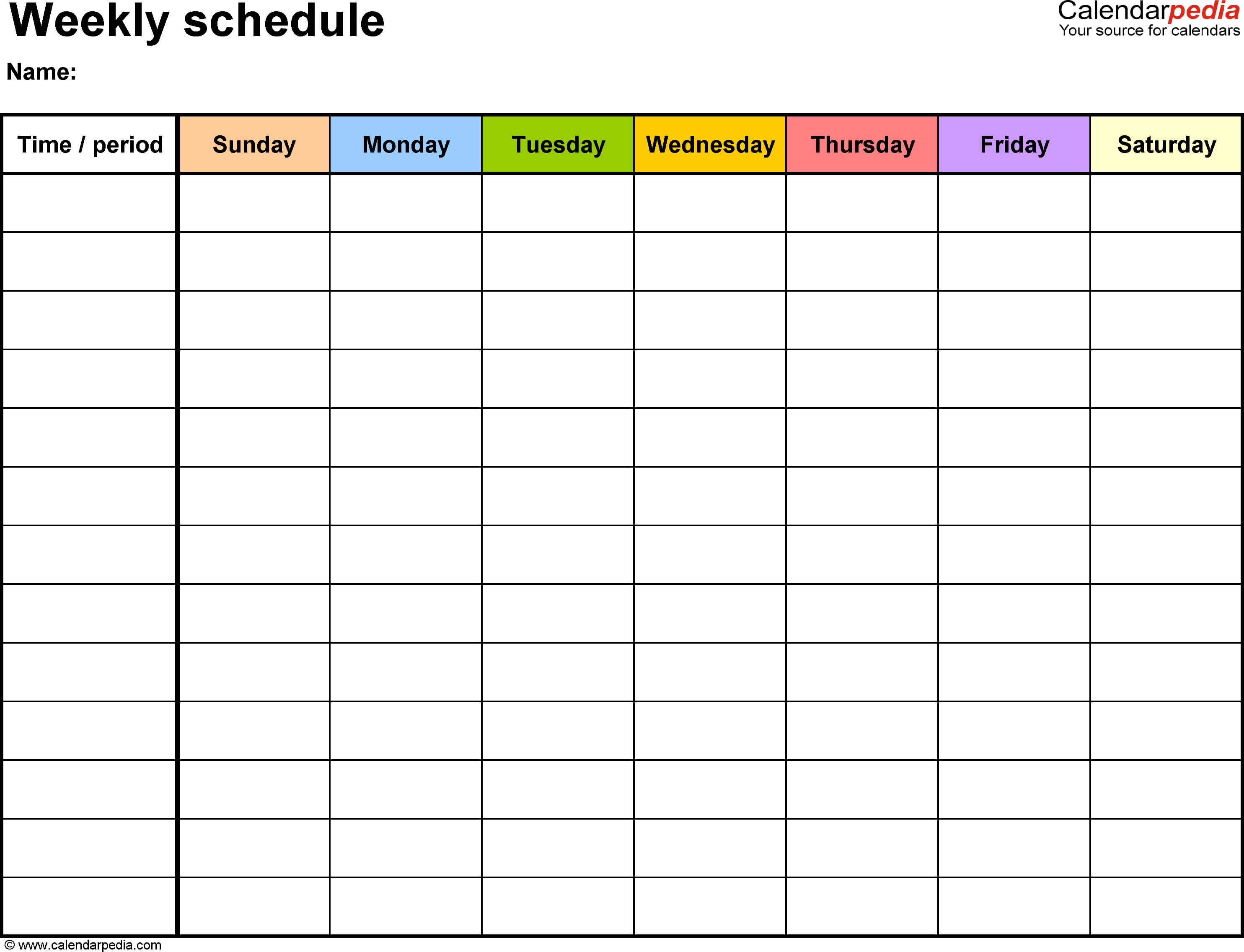 Free Weekly Schedule Templates For Word – 18 Templates Throughout Work Plan Template Word