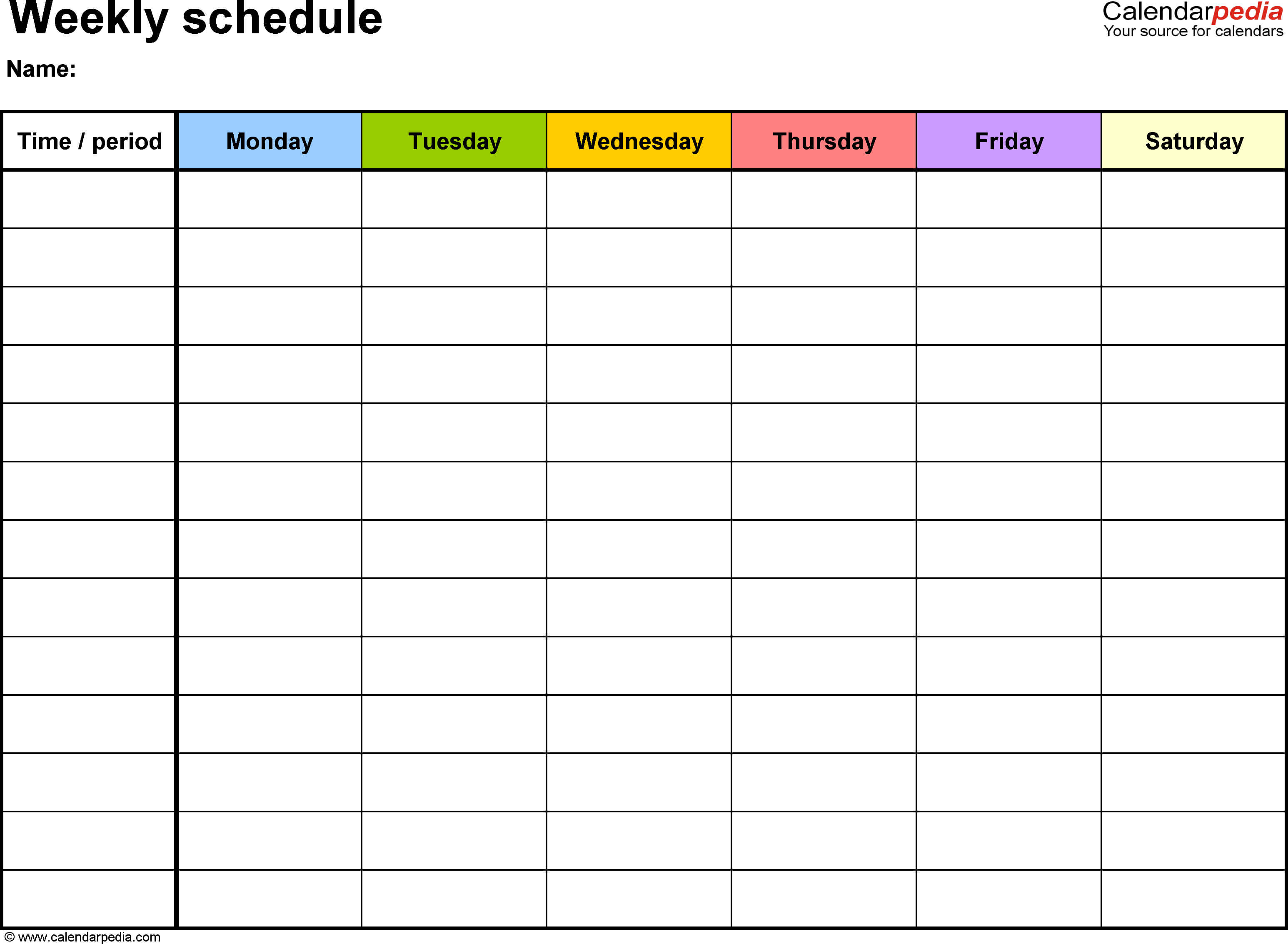 Free Weekly Schedule Templates For Word – 18 Templates With Blank Monthly Work Schedule Template