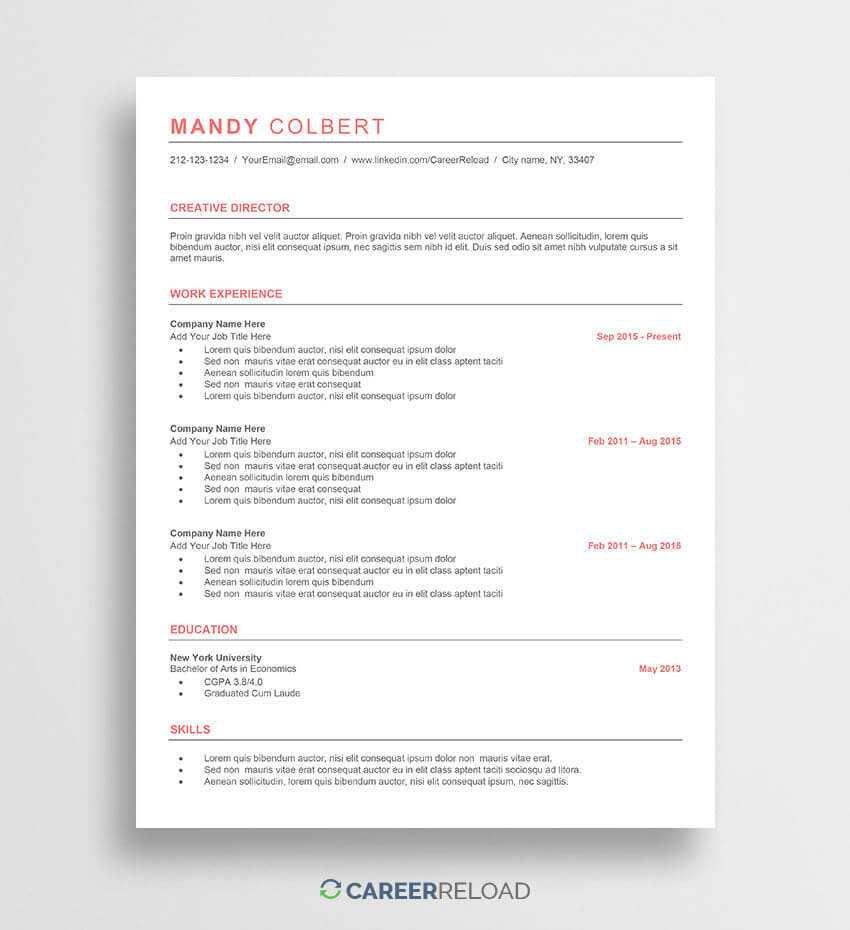 Free Word Resume Templates Microsoft Cv Template Within Resume Templates Word 2013