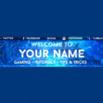 Free Youtube Banner Template – Electro Blue With Regard To Youtube Banners Template