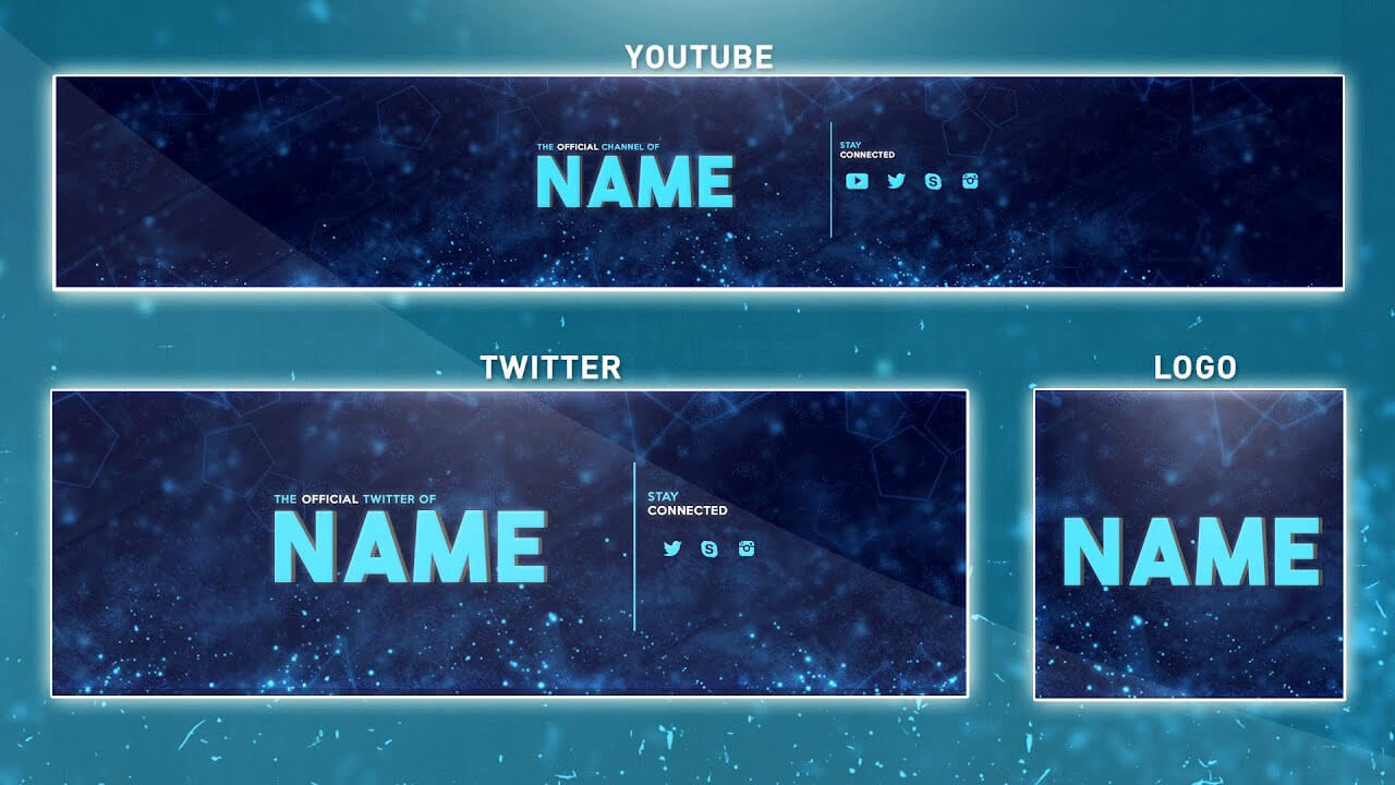Free Youtube Banner Template | Photoshop (Banner + Logo + Twitter Psd) 2016 Regarding Youtube Banners Template