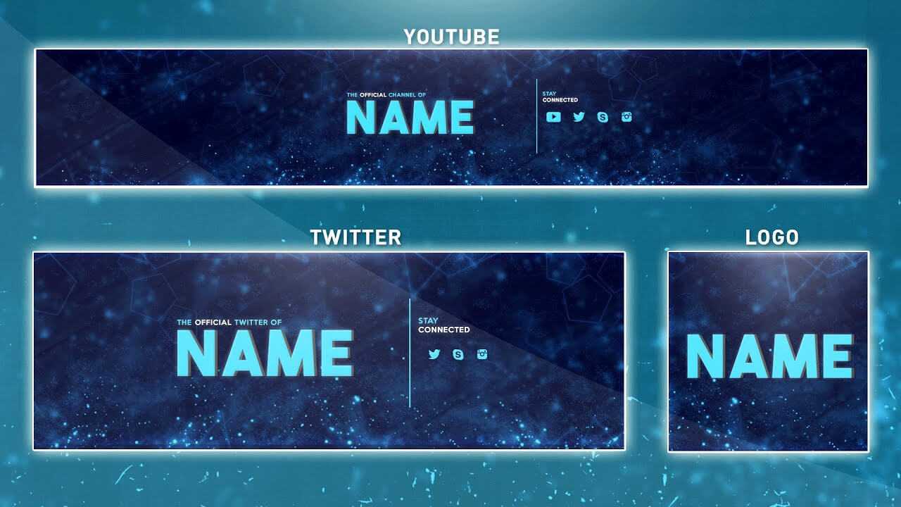 Free Youtube Banner Template | Photoshop (Banner + Logo + Twitter Psd) 2016 within Banner Template For Photoshop