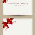 Freebie: Greeting Card Templates With Red Bow – Ai, Eps, Psd In Greeting Card Layout Templates