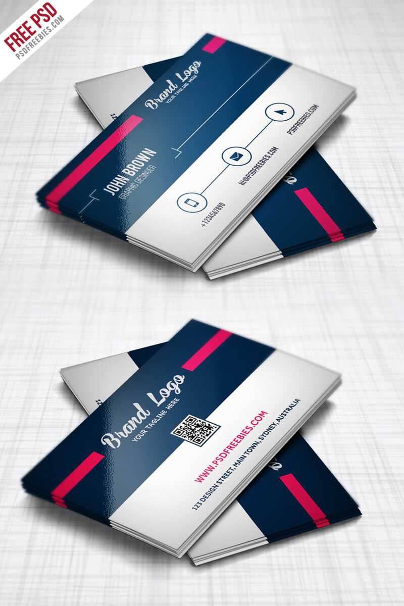 Freebie : Modern Business Card Design Template Free Psd In Free Psd Visiting Card Templates Download