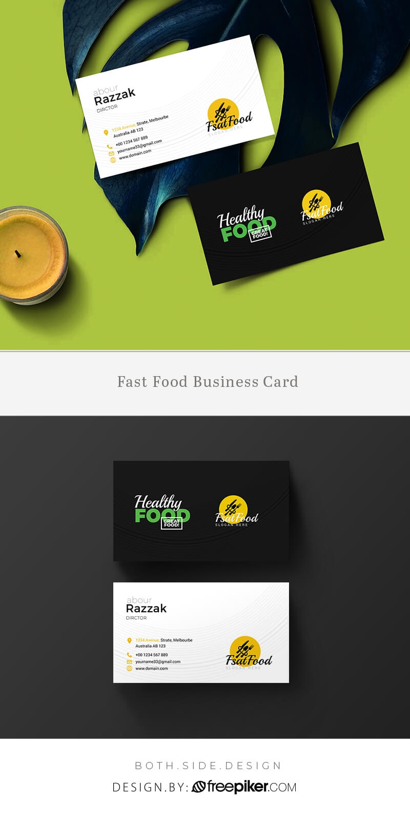 Freepiker | Food And Restaurant Business Card Template Pertaining To Restaurant Business Cards Templates Free