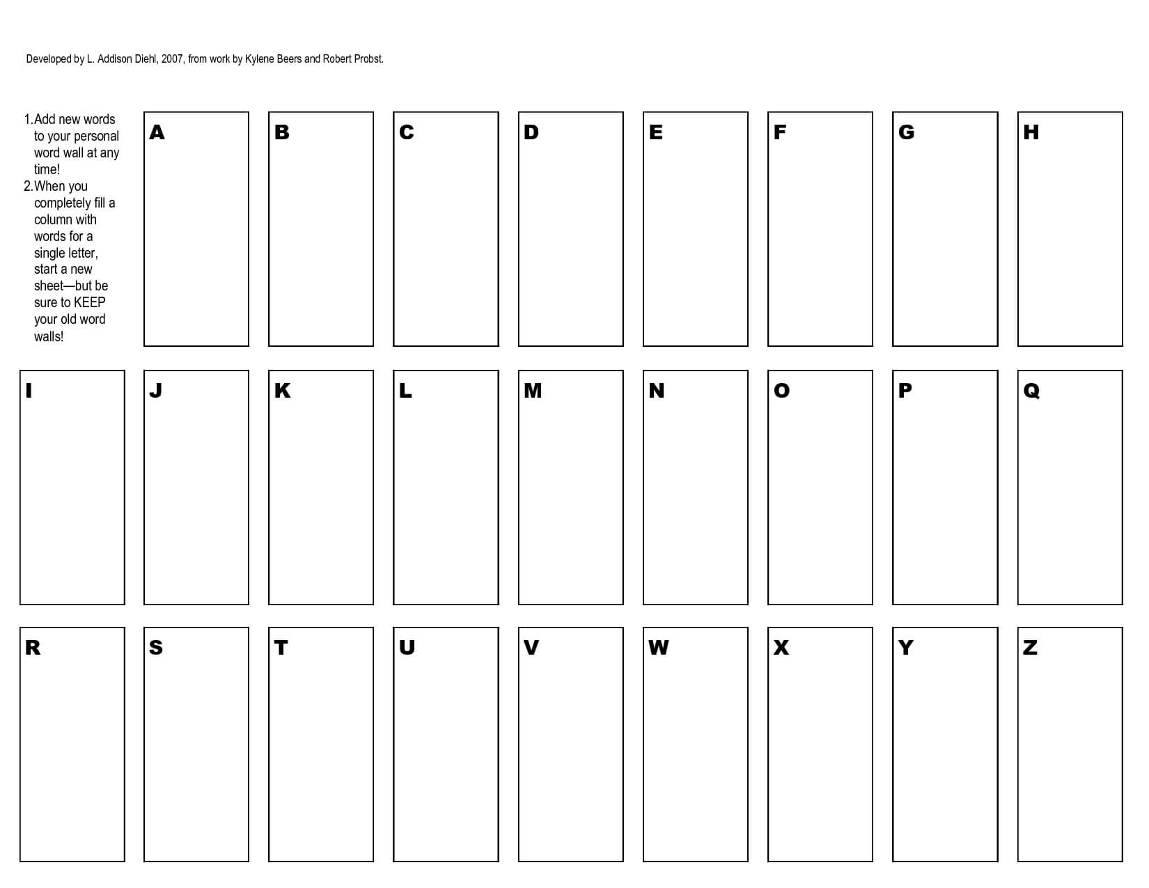 Free+Printable+Word+Wall+Templates | Write The Room | 2Nd With Personal Word Wall Template