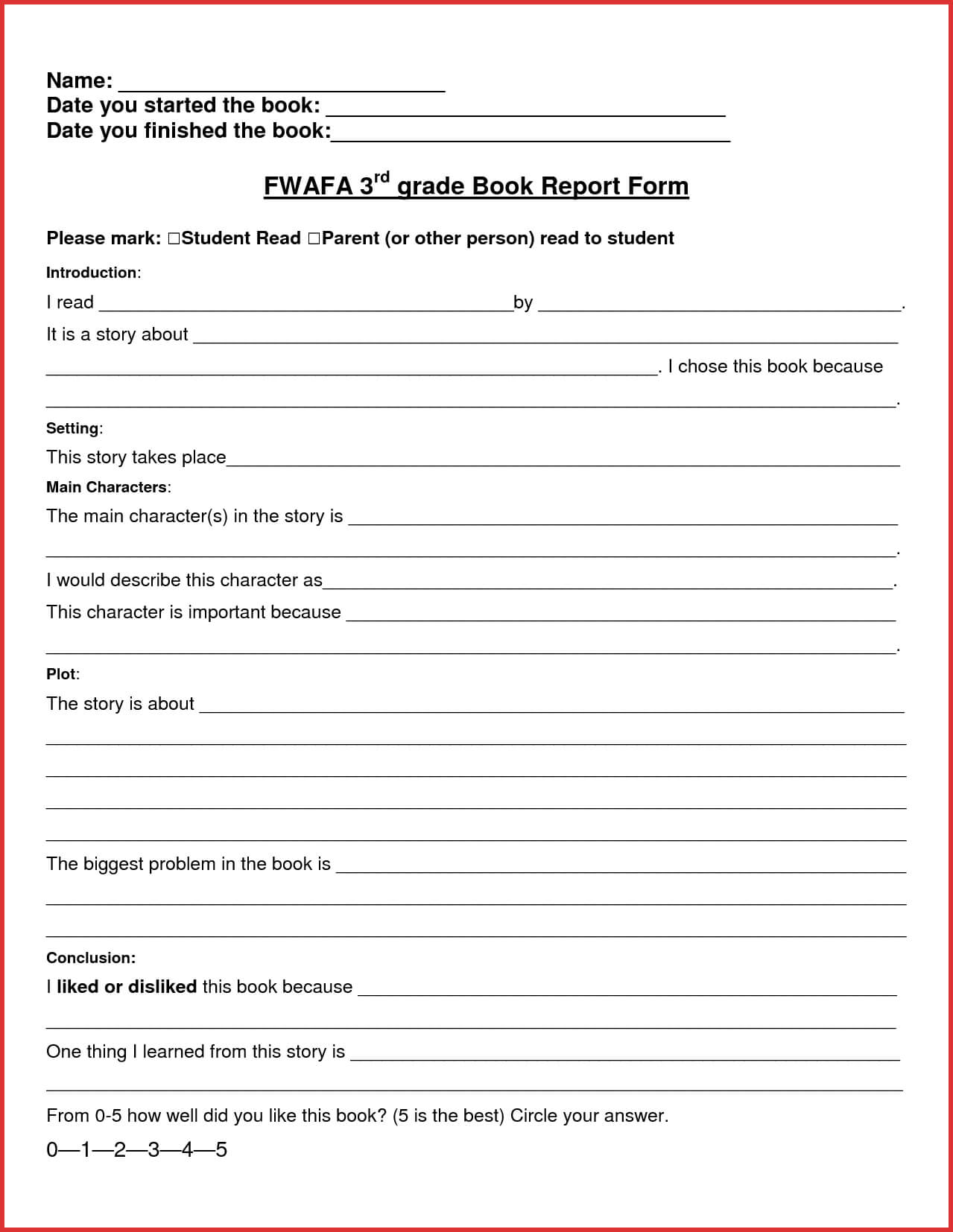 Fresh 3Rd Grade Book Report Template | Job Latter For One Page Book Report Template