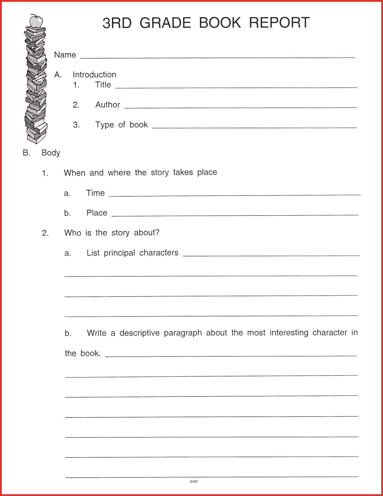 Fresh 3Rd Grade Book Report Template | Job Latter With 2Nd Grade Book Report Template