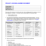 Fresh Project Management Lessons Learned Report Lessons Throughout Lessons Learnt Report Template