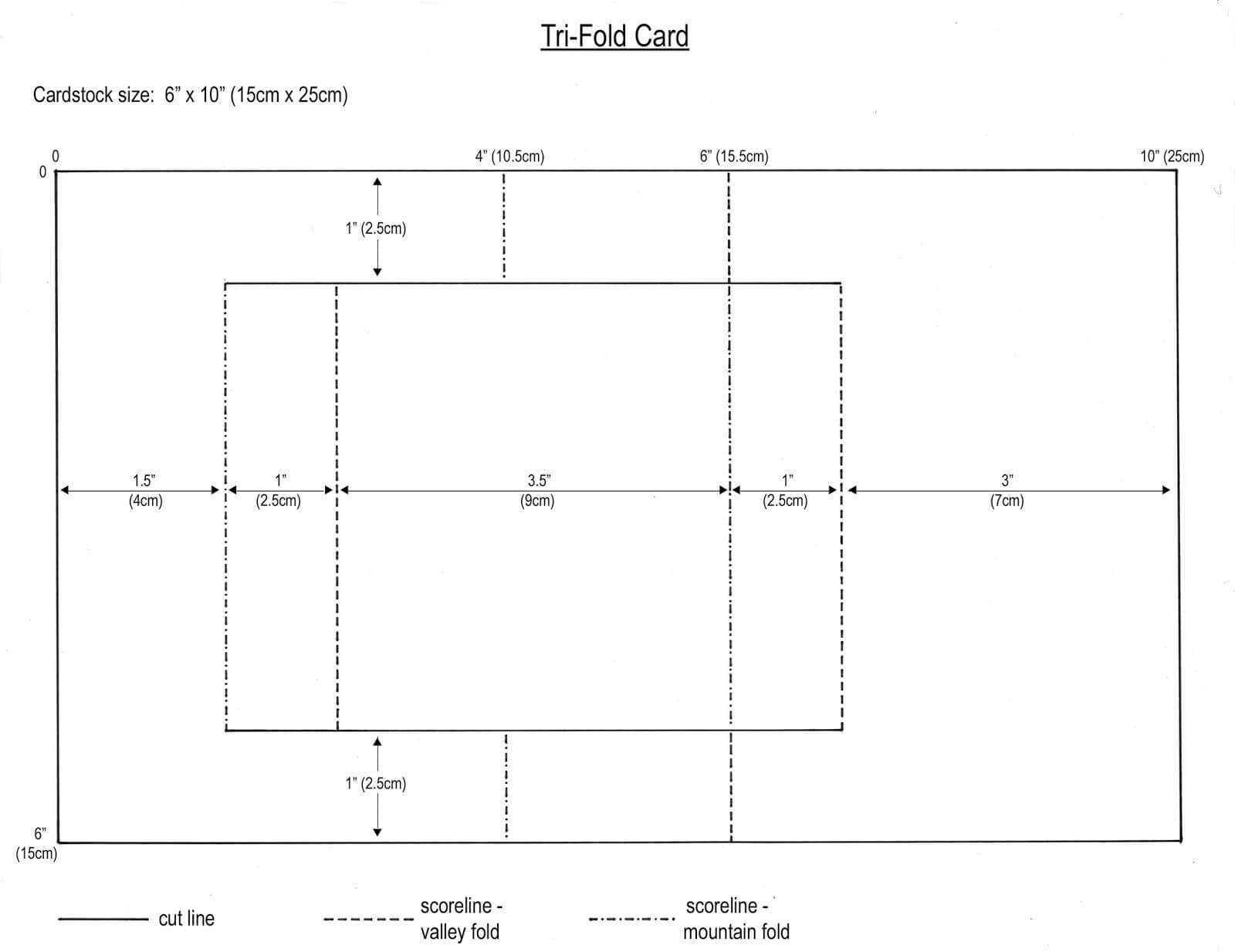 From My Craft Room: Tri-Fold Card Template throughout Three Fold Card Template