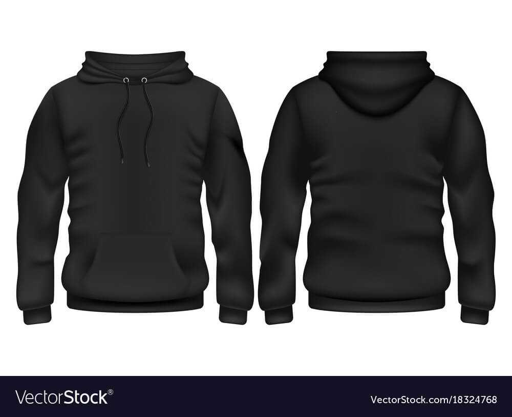 Front And Back Black Hoodie Template pertaining to Blank Black Hoodie Template