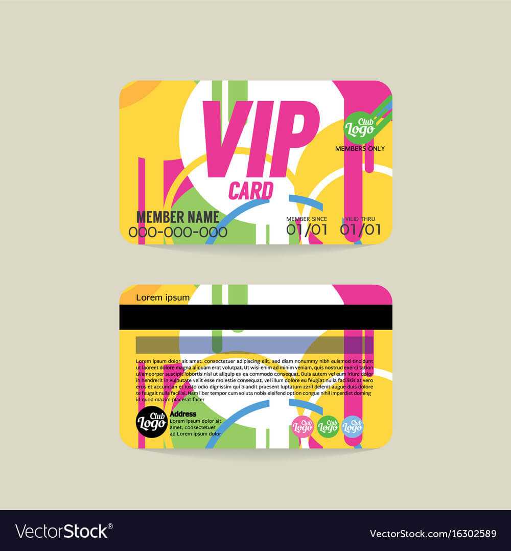 Front And Back Vip Member Card Template Inside Template For Membership Cards