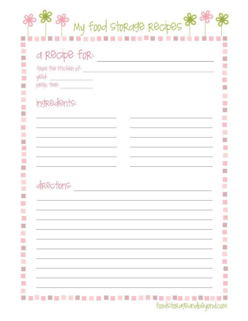 Full Page Recipe Template – Hizir.kaptanband.co For Full Page Recipe Template For Word