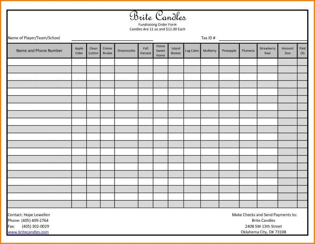 Fundraiser Order Form | Template Business With Blank Fundraiser Order Form Template