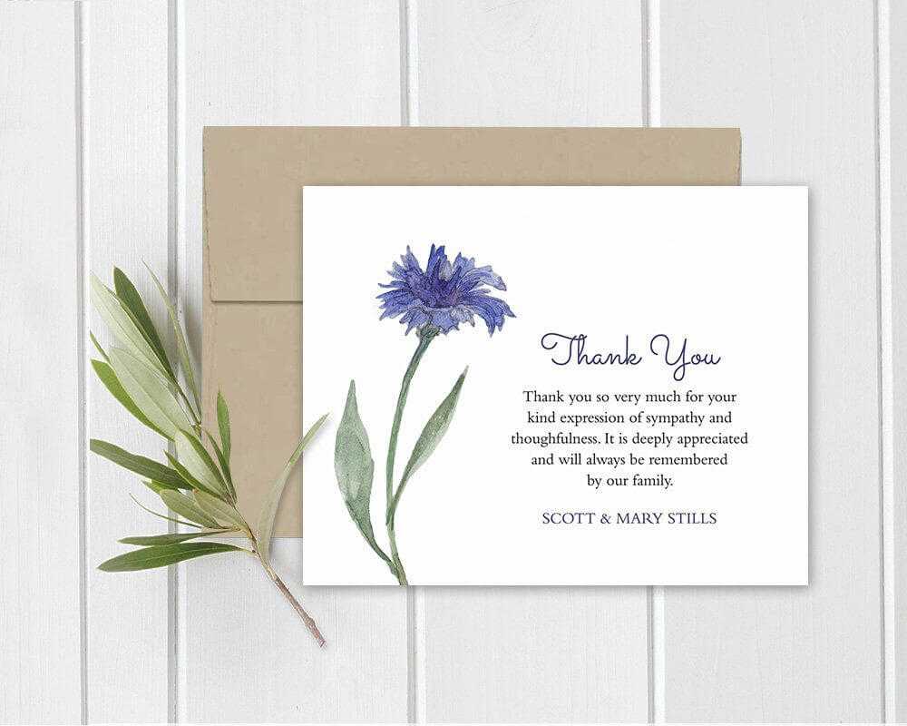 Funeral Acknowledgement Card Template Sympathy Thank You In Sympathy Thank You Card Template