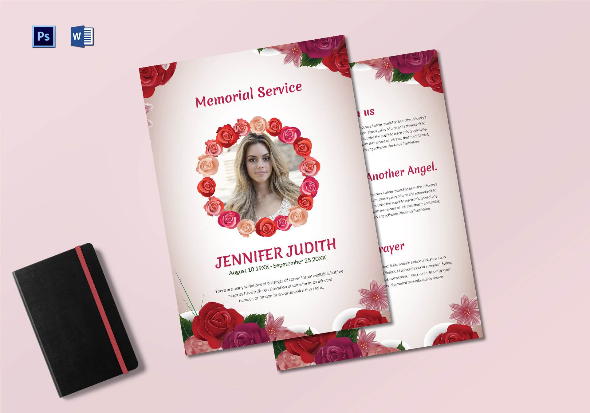 Funeral Memorial Service Program Template With Regard To Memorial Brochure Template