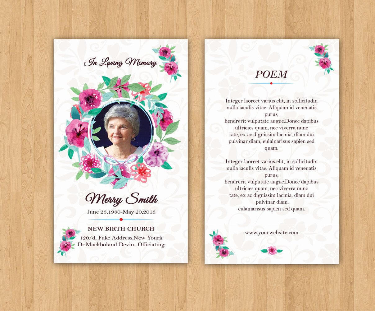 Funeral Prayer Card Template | Editable Ms Word & Photoshop For Prayer Card Template For Word