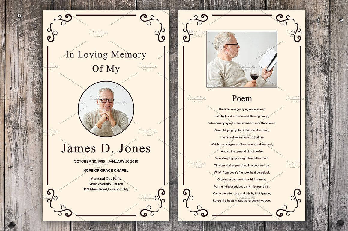 Funeral Prayer Card Template #photoshop#customization#word Pertaining To Prayer Card Template For Word