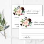 Funeral Share A Memory Card | Printable Funeral Memory Card | Floral  Memorial Card Template | Red Funeral Cards | Memorial Cards Template Regarding In Memory Cards Templates