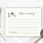 Funeral Share A Memory Card | Printable Funeral Memory Card | Greenery  Memorial Card Template | Funeral Cards | Memorial Cards Template Intended For In Memory Cards Templates