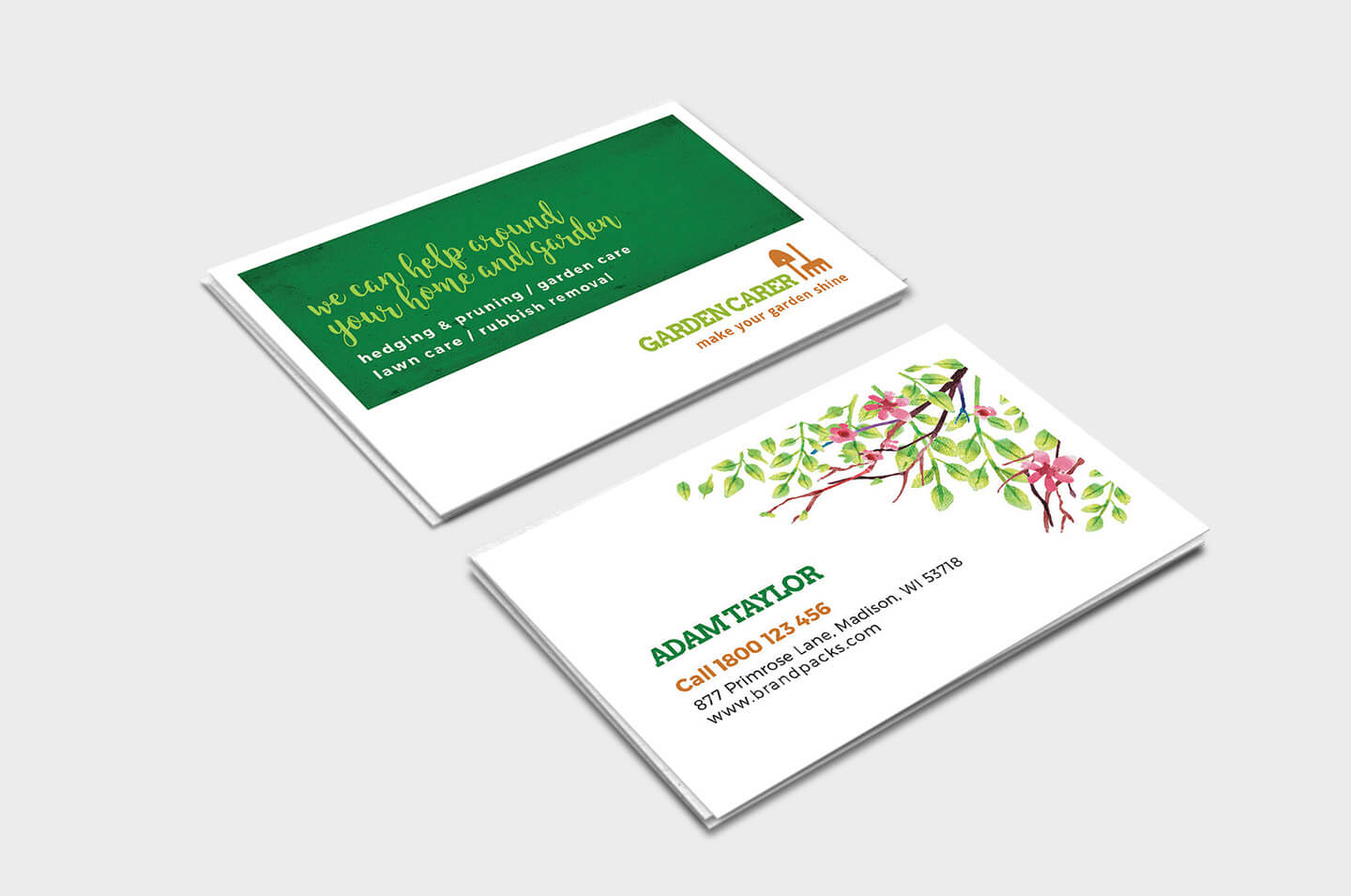 Gardener Business Card Template In Psd, Ai & Vector – Brandpacks Regarding Gardening Business Cards Templates