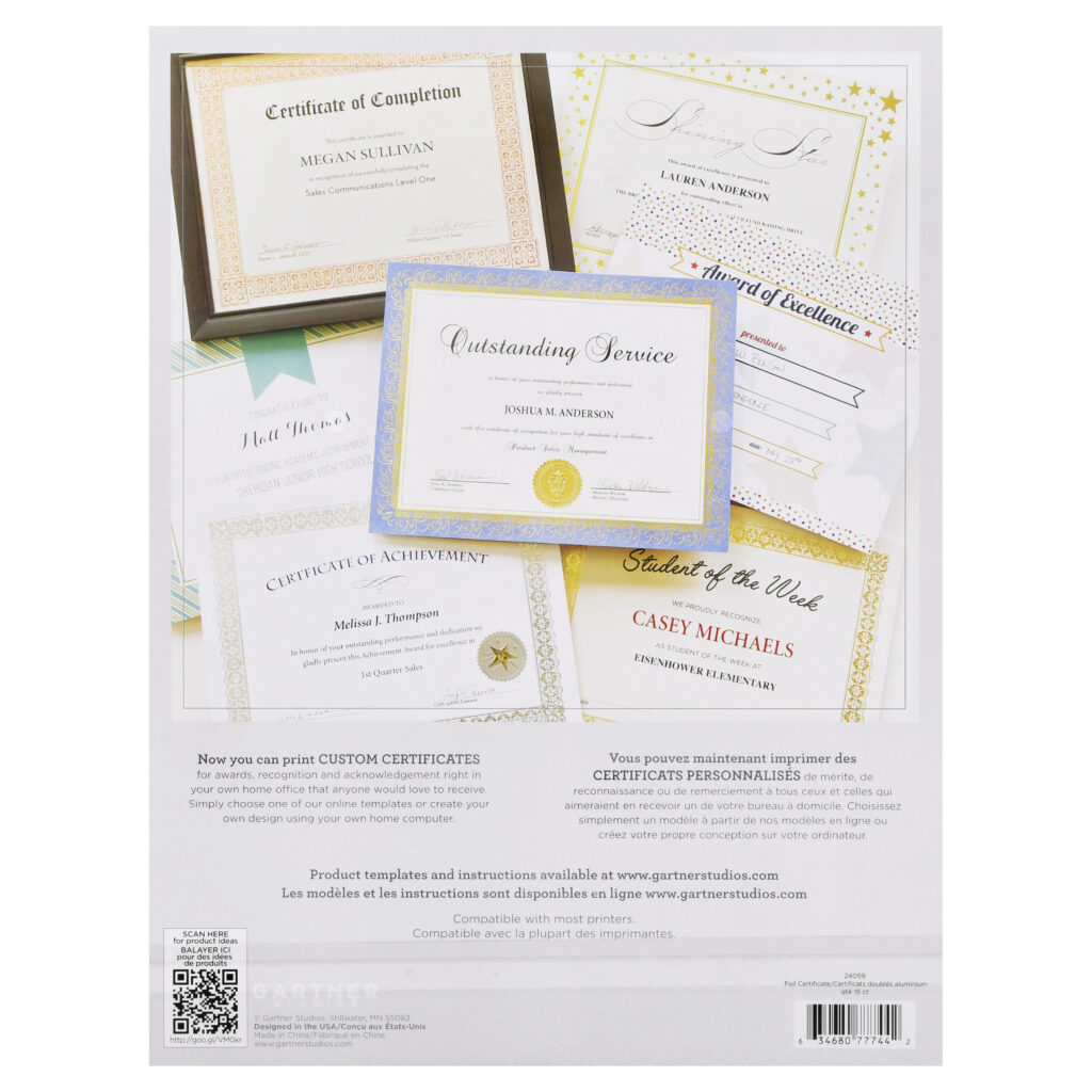 Gartner Studios Silver Border Certificates In Gartner Certificate