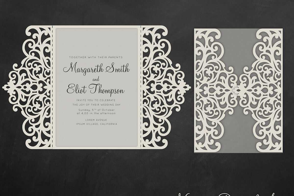 Gate Fold Wedding Invitation , 5X7, Cricut Template, Quinceanera Card -  Svg, Dxf, Cricut, Silhouette Cameo With Silhouette Cameo Card Templates