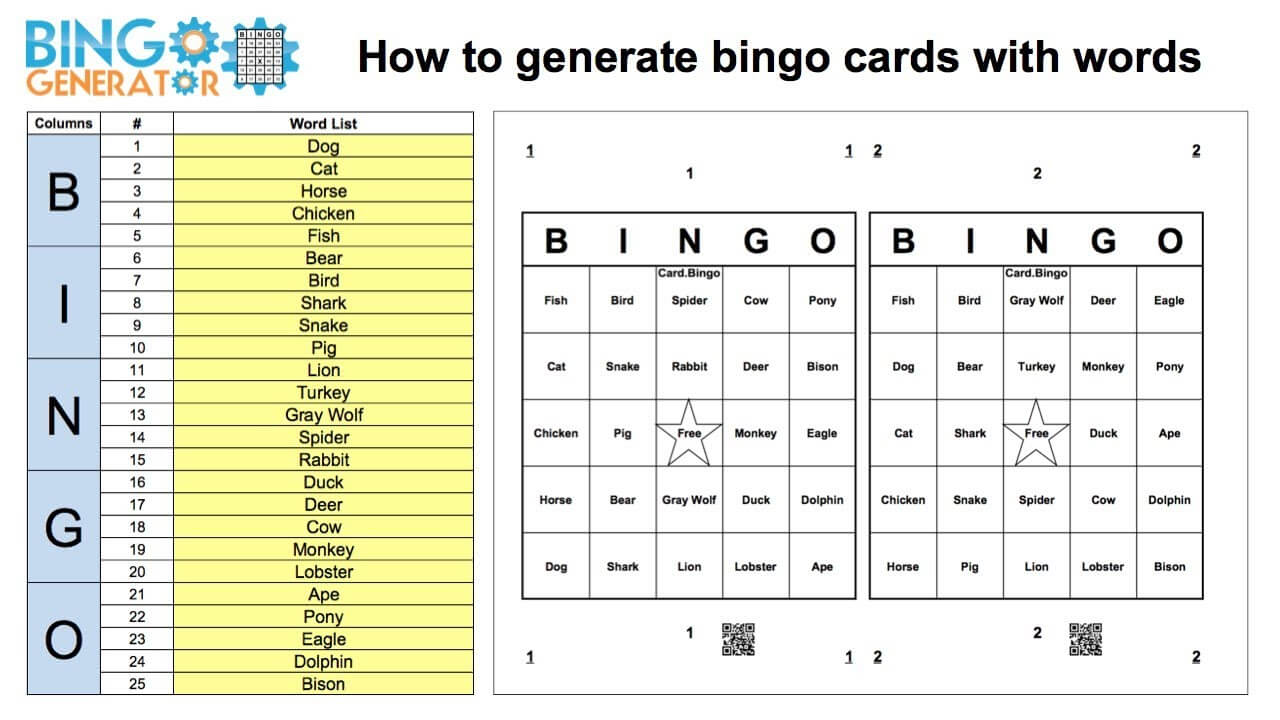 Generate Bingo Cards With Words – Bingo Card Generator Regarding Bingo Card Template Word