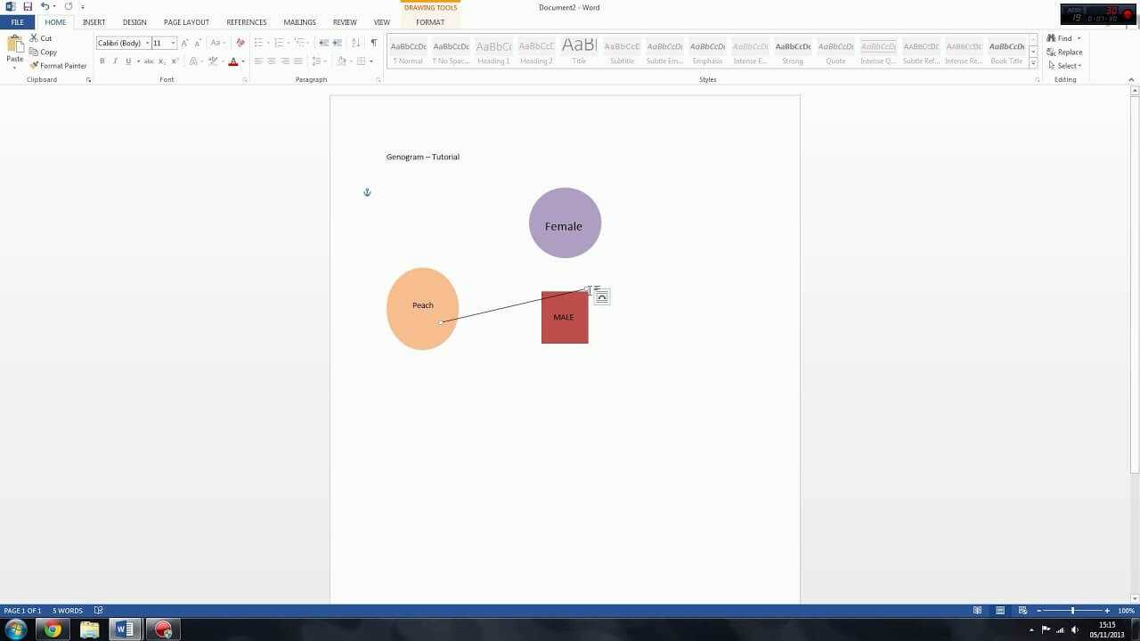 Genogram & Eco Map Tutorial – Microsoft Word With Regard To Genogram Template For Word