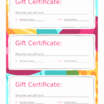 Gift Card Template Awesome Free Gift Certificate Template Within Gift Certificate Log Template