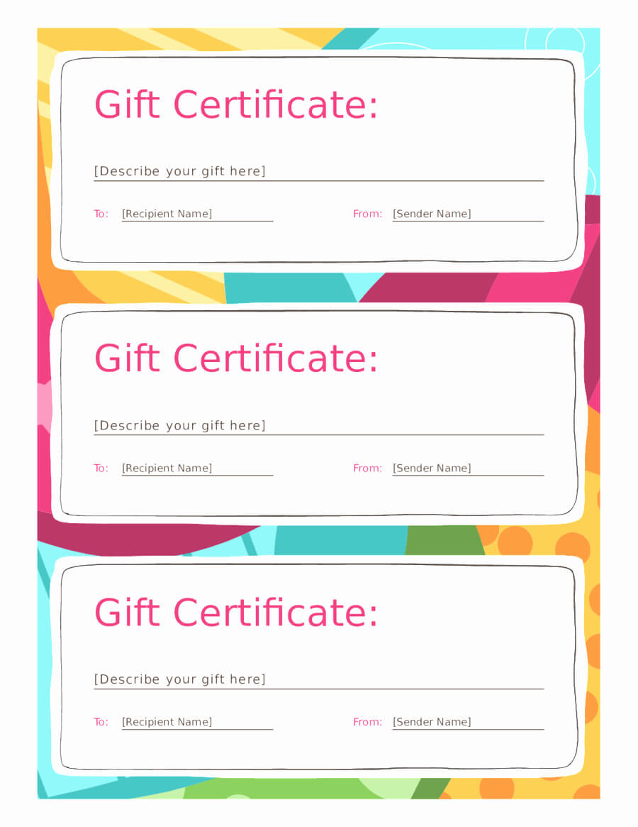 Gift Card Template Awesome Free Gift Certificate Template Within Gift Certificate Log Template